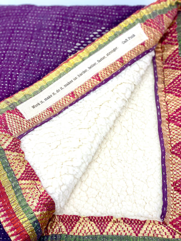 Daft - Lyrical Vintage Kantha Sherpa Throw